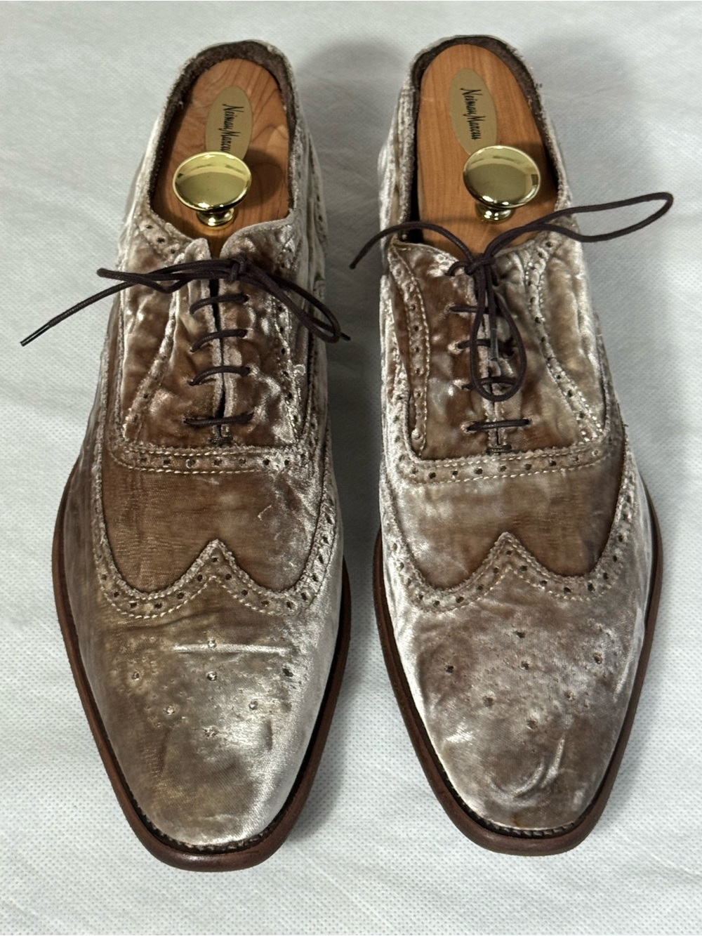 Paul Smith Velvet Wingtip Oxfords  Men’s 11 Crushed Velvet Dress Shoes Italy 🇮🇹